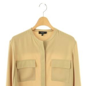 Theory 23SS PRIME GGT PKT DETAIL BLOUSE シャツ ブラウス 長袖 S ベージュ