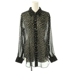 STARRY PRINT SUNAYA NC シルクシャツ ブラウス S ブラック ホワイト /ES OS