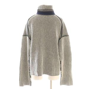 Theory CASHMERE OVERSIZED STRIPE ニット セーター プルオーバー カシミヤ S 黒 ブラック