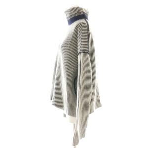 Theory CASHMERE OVERSIZED STRIPE ニット セーター プルオーバー カシミヤ S 黒 ブラック