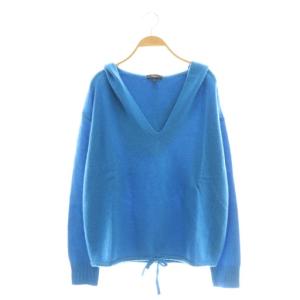 CASHMERE RELAXED HOODIE ニット セーター プルオーバー S ブルー /CX OS