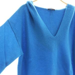Theory CASHMERE RELAXED HOODIE ニット セーター プルオーバー S ブルー /CX OS