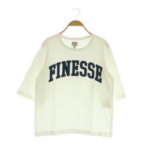 × アパルトモン L'Appartement FINESSE プリントTシャツ 七分袖 ホワイト /MY