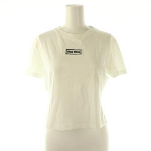 コットンロゴ刺繍Tシャツ XS ホワイト ブラック MJN483