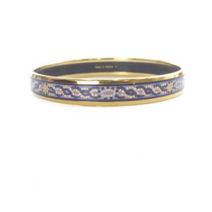 HERMES エマイユPM Y刻印 バングル ブルー ゴールドカラー