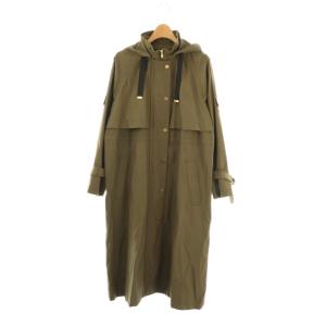 フードロングコート スプリングコート 36 カーキ /DF OS