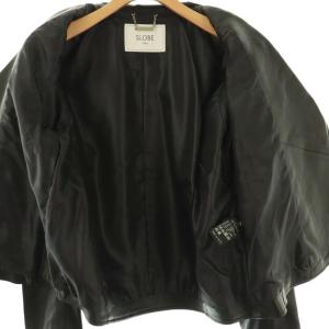 SLOBE IENA レザー ダブル ライダースジャケット ブルゾン 羊革 40 ブラック /ES OS