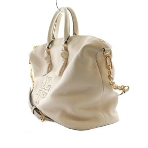 TORY BURCH ハーパー スラウチー サッチェル 2WAY トートバッグ ショルダー レザー オフホワイト /SS OS