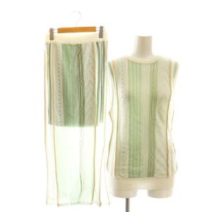 アメリ AMERI MEDI SHEER RANDOM STRIPE ノースリーブニット スカート タイト