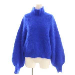 POPPING COLOR ANGORA KNIT ニット セーター ハイネック アンゴラ F ブルー