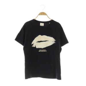 リップモチーフ 半袖 Tシャツ カットソー S ブラック /DF OS
