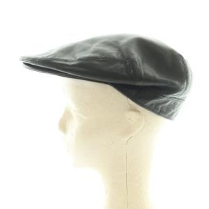 GUCCI ハンチング 帽子 レザー L 黒 ブラック /MI OS