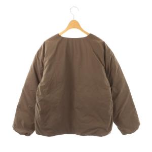 A DAY IN THE LIFE UNITED ARROWS ノーカラーダウンジャケット アウター ジップアップ 茶 /NR OS