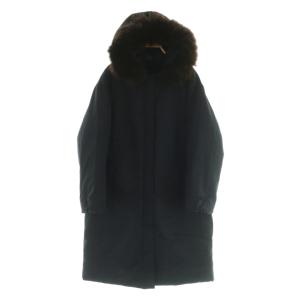 ロングダウンコート フード ラクーンファー F ブラック /MY OS