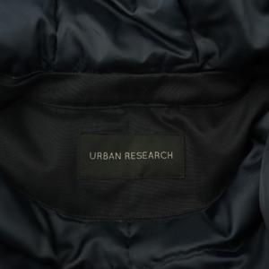 URBAN RESEARCH ロングダウンコート フード ラクーンファー F ブラック /MY OS