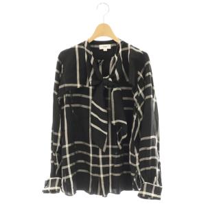 23SS 15201 CUPRO CHECK PUSSY BOW BLOUSE ブラウス シャツ 2 ブラック