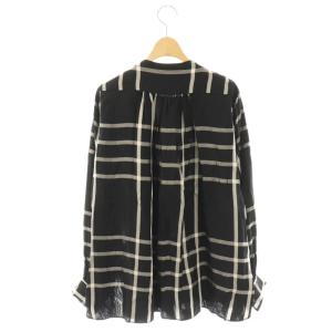 HYKE 23SS 15201 CUPRO CHECK PUSSY BOW BLOUSE ブラウス シャツ 2 ブラック