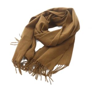 ストール マフラー カシミヤ フリンジ ブラウン /YO11