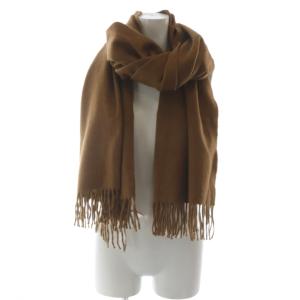 Begg&Co ストール マフラー カシミヤ フリンジ ブラウン /YO11