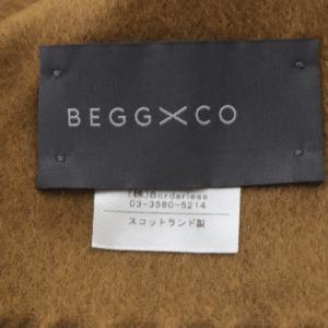 Begg&Co ストール マフラー カシミヤ フリンジ ブラウン /YO11