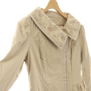 René フラワー刺繍 中綿コート ロング 36 ベージュ /HK OS