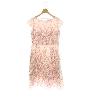 【洗える!】SPLENDID BEAUTY ドレス ワンピース 刺繍 膝丈 2 ピンク /HK OS