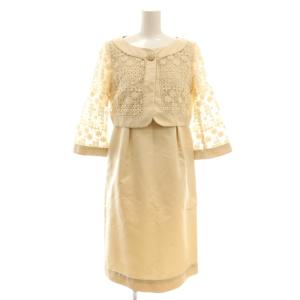 刺繍ジャケット ワンピース セットアップ シアー40 ベージュ /CX OS
