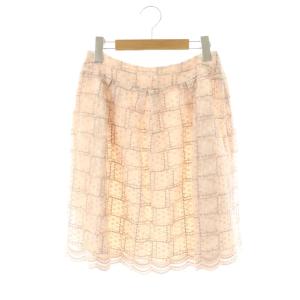 ラメレースタックスカート 36 ライトピンク マルチカラー /DO OS