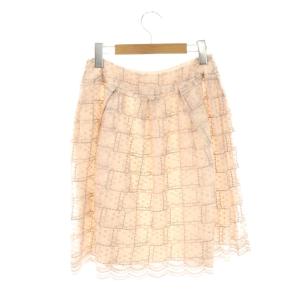 René ラメレースタックスカート 36 ライトピンク マルチカラー /DO OS