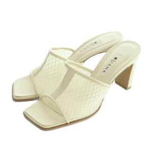 ミュールサンダル スクエアトゥ L 24.0-24.5cm オフホワイト /MI OS