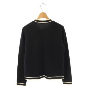 TORY BURCH 金ボタン ウール クルーネックカーディガン ニット 長袖 S/P ブラック /HK OS