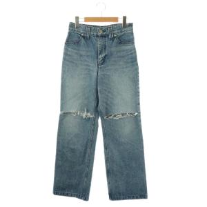 OKAYAMA Crash flare denim デニムパンツ ジーンズ ジッパーフライ コットン S
