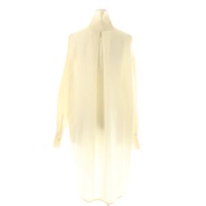 CABaN ウールツイル ハイネックロングシャツ ブラウス 長袖 前開き S アイボリー /NR OS