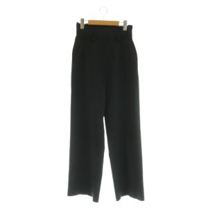 24SS Waist design mannish PT パンツ サテン ハイウエスト 36 ブラック