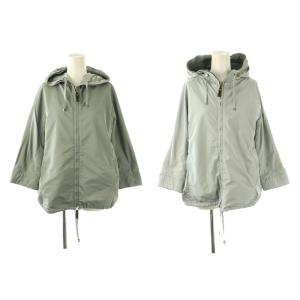 リバーシブル ジャケット ブルゾン フード 34 ライトブルー ライトグリーン /NR OS