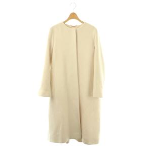 24AW カシミア混ノーカラーコート 36 アイボリー