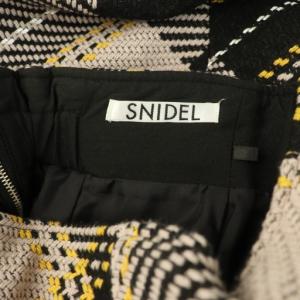 SNIDEL ロービングチェックロングスカート フレア 0 ブラック /MY OS