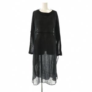 25SS ガーゼロングチュニック カットソー シアー F ブラック /CX OS