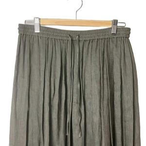 dama collection リネン混 シルク混  プリーツスカート ウエストゴム スカート 3L カーキ 12961-04869 FY