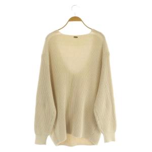 MUSE de Deuxieme Classe Code Lily Vネックプルオーバー ニット セーター 長袖 ベージュ /MY OS