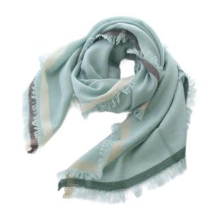 ストール スカーフ カシミヤ シルク フリンジ ブルー /YO26