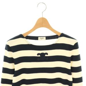 CELINE トリオンフ マリニエールTシャツ S ネイビー オフホワイト 2X47NA040