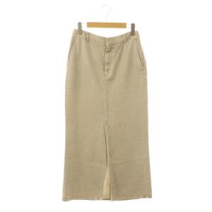 25AW リヨセルスリットスカート ロング タイト ジッパーフライ 0 ベージュ /NR OS