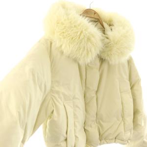 SNIDEL 24AWフードファーショートダウンジャケット アウター フェイクファー F クリーム色 /CX OS