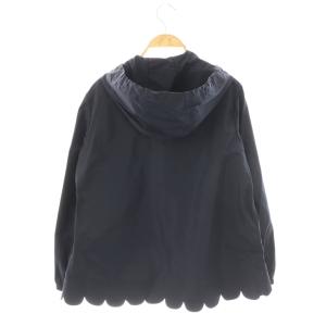 RED VALENTINO REDVALENTINO スカラップフードジャケット ジップアップ 38 ネイビー /HK OS