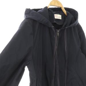 RED VALENTINO REDVALENTINO スカラップフードジャケット ジップアップ 38 ネイビー /HK OS