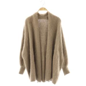 23AW ファーニットパフカーディガン 長袖 ブラウン /HK OS