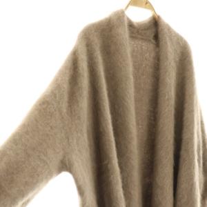 NOBLE 23AW ファーニットパフカーディガン 長袖 ブラウン /HK OS