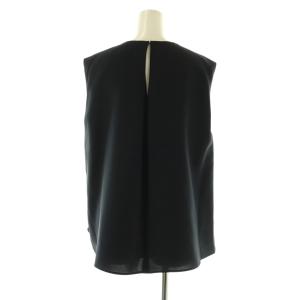 BALLSEY コンフォートストレッチツイルアシンメトリータックブラウス 36 ネイビー /DO OS