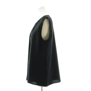 BALLSEY コンフォートストレッチツイルアシンメトリータックブラウス 36 ネイビー /DO OS